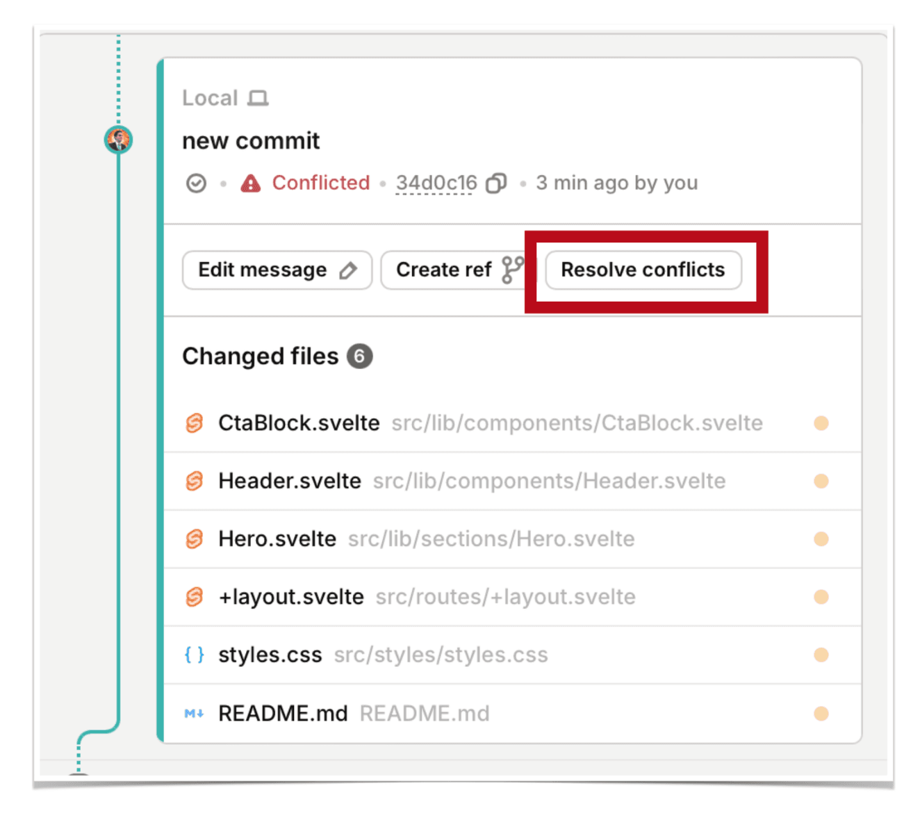 Conflicts with commits